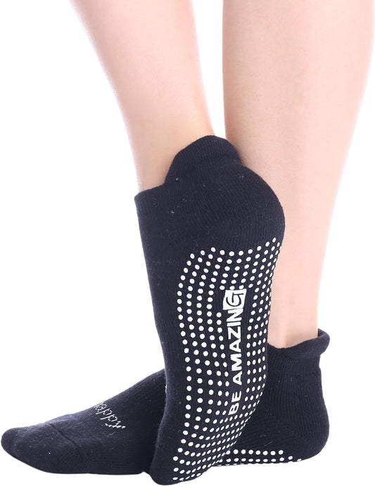 Yoga Socks for Women Non-Slip W/ Grips, Ideal for Pilates, Pure Barre, Maternity, Barefoot Workout, Dance